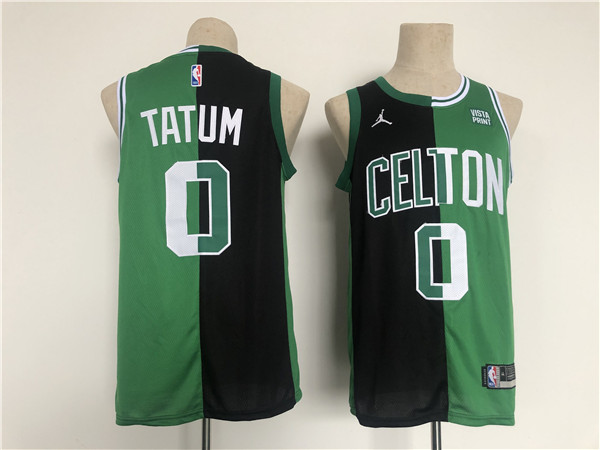 Men's Boston Celtics #0 Jayson Tatum 2022 Green Black Stitched Jersey