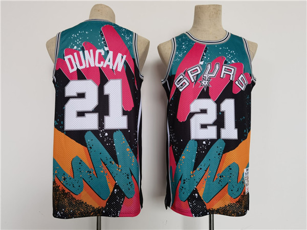 Men's San Antonio Spurs #21 Tim Duncan Throwback basketball Jersey