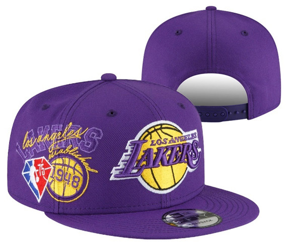 Los Angeles Lakers Stitched Snapback 75th Anniversary Hats 064