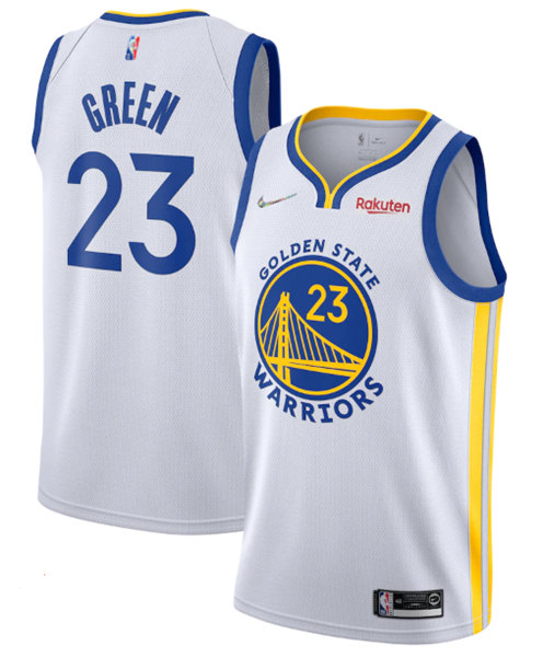 Men's Golden State Warriors #23 Draymond Green 2022 White 75th Anniversary Stitched Jersey