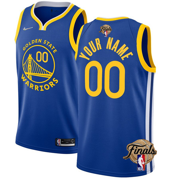 Mens Golden State Warriors Active Player Custom 2022 Royal NBA Finals Stitched Jersey