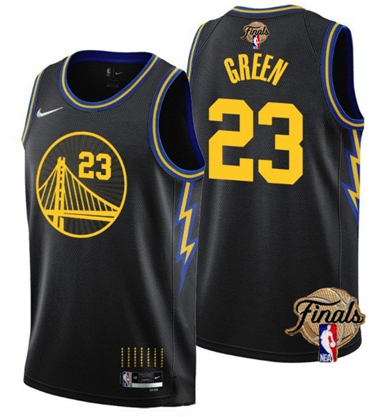 Men's Golden State Warriors #23 Draymond Green 2021-22 City Edition Black 75th Anniversary NBA Finals Stitched Basketball Jersey