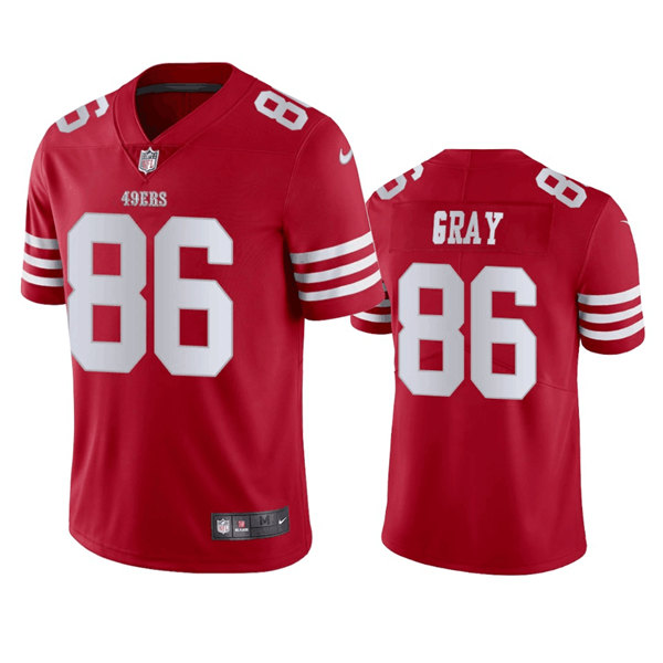 Men's San Francisco 49ers #86 Danny Gray Red Stitched Football Jersey