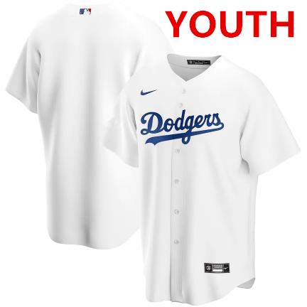 Youth Los Angeles Dodgers Blank White Cool Base Stitched MLB Jersey