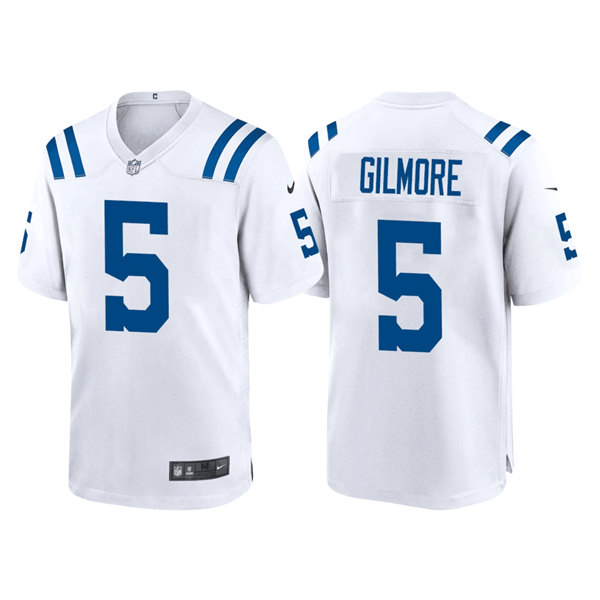 Men's Indianapolis Colts #5 Stephon Gilmore White Stitched Game Jersey