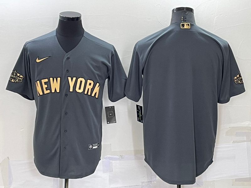 Men's New York Yankees Blank Grey 2022 All Star Stitched Cool Base Nike Jersey