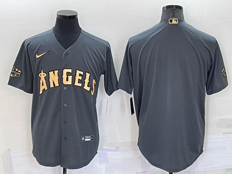 Men's Los Angeles Angels Blank Grey 2022 All Star Stitched Cool Base Nike Jersey