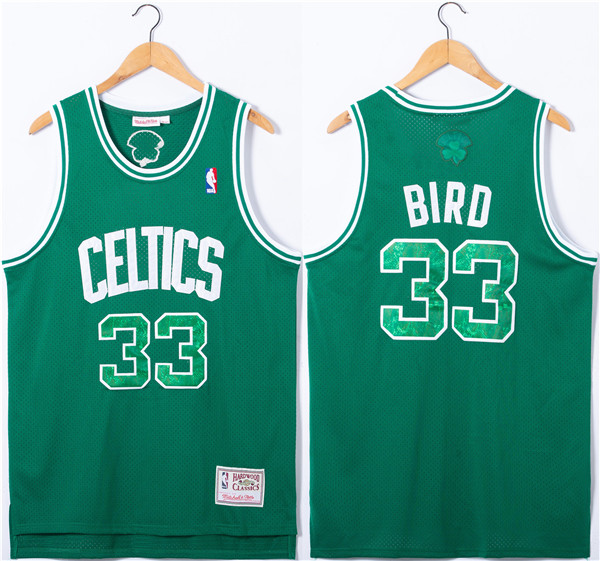 Men's Boston Celtics #33 Larry Bird Green Throwback basketball Jersey