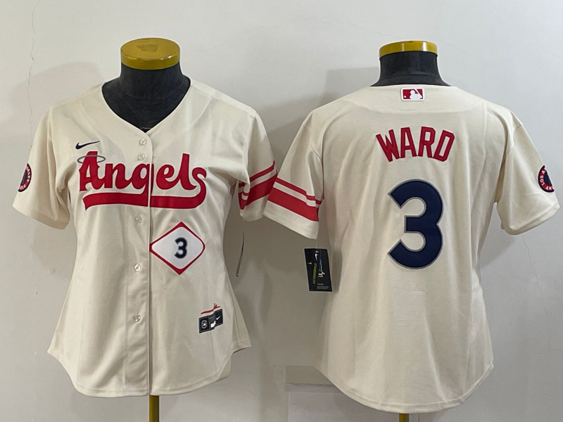 Women's Los Angeles Angels #3 Taylor Ward 2022 Cream City Connect Stitched Baseball Jersey(Run Small)