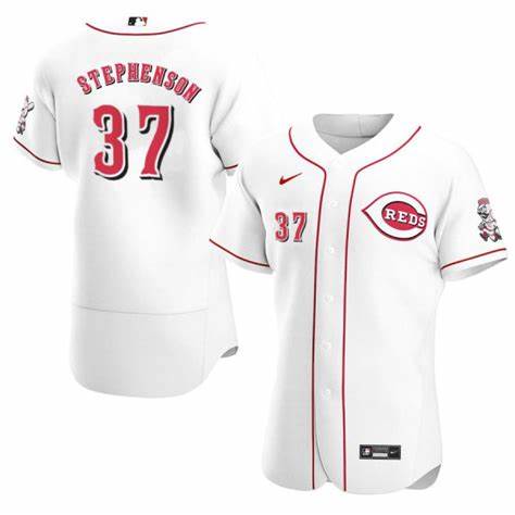 Men's Cincinnati Reds #37 Tyler Stephenson White Stitched MLB Flex Base Nike Jersey