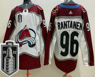 Men's Colorado Avalanche #96 Mikko Rantanen White 2022 Stanley Cup Stitched Jersey