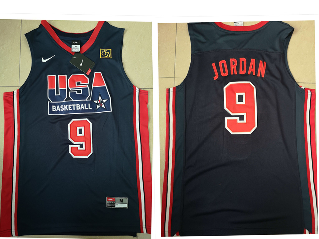 1992 Olympics Team USA #9 Michael Jordan Navy Blue Swingman Jersey 