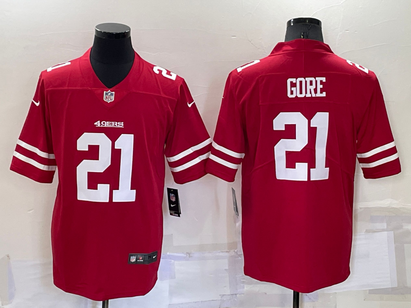 Men's San Francisco 49ers #21 Frank Gore Red 2021 Vapor Untouchable Stitched NFL Nike Limited Jersey