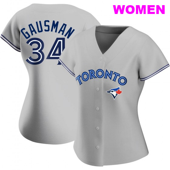 WOMEN'S TORONTO BLUE JAYS #34 KEVIN GAUSMAN GRAY ROAD JERSEY