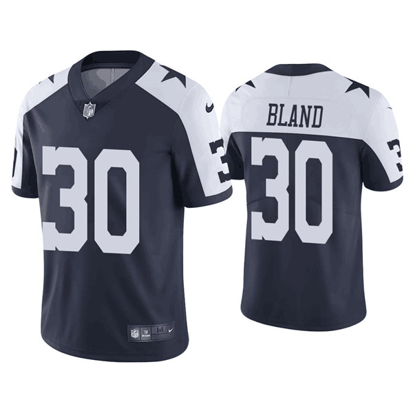 Men's Dallas Cowboys #30 DaRon Bland Navy Thanksgiving Vapor Limited Stitched Jersey