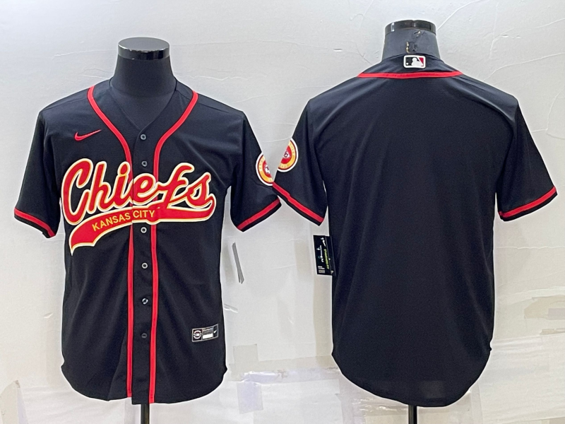 Men's Kansas City Chiefs Blank Black Stitched MLB Cool Base Nike Baseball Jersey