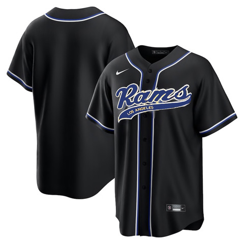 Men's Los Angeles Rams Blank Black Stitched MLB Cool Base Nike Baseball Jersey