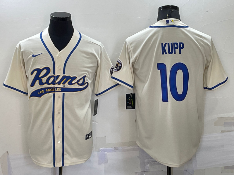 Men's Los Angeles Rams #10 Cooper Kupp Cream Stitched Cool Base Nike Baseball Jersey