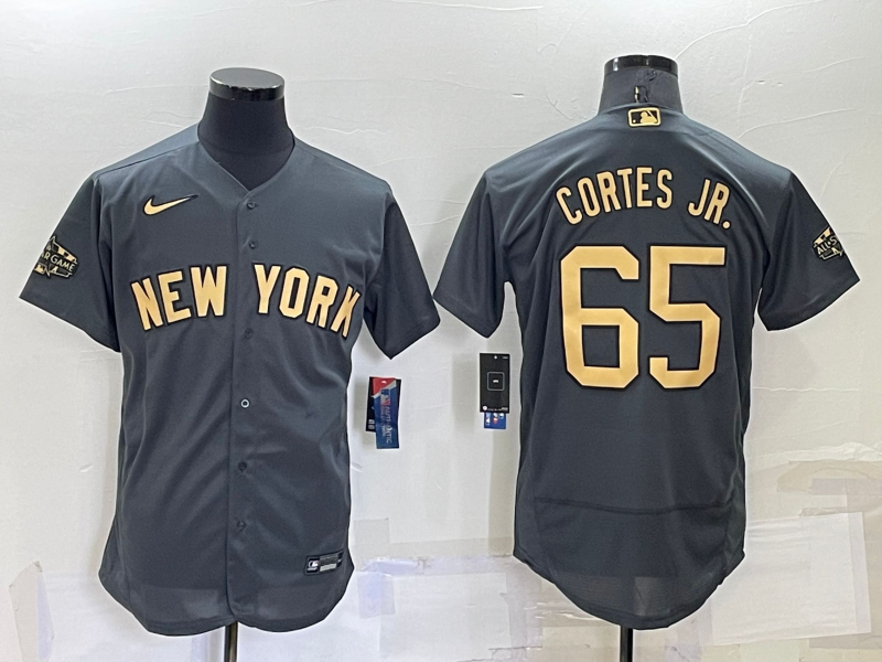 Men's New York Yankees #65 Nestor Cortes Jr Grey 2022 All Star Stitched Flex Base Nike Jersey