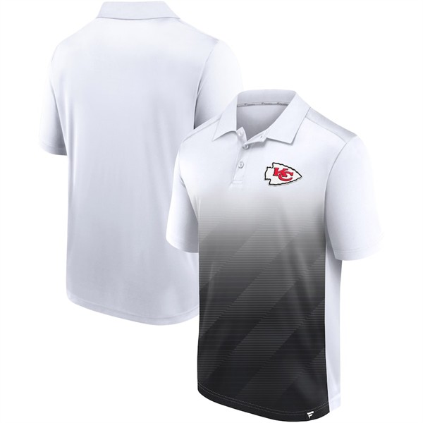 Men's Kansas City Chiefs White Black Iconic Parameter Sublimated Polo