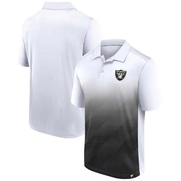 Men's Las Vegas Raiders White Black Iconic Parameter Sublimated Polo