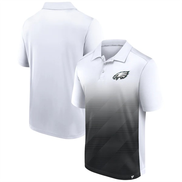 Men's Philadelphia Eagles White Black Iconic Parameter Sublimated Polo