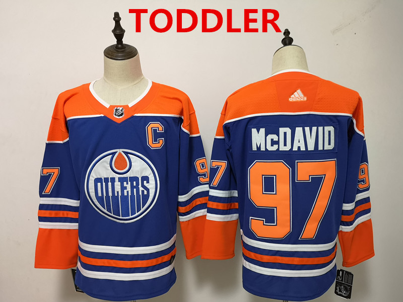 Toddler Adidas Edmonton Oilers #97 Connor McDavid Royal Blue Stitched NHL Jersey