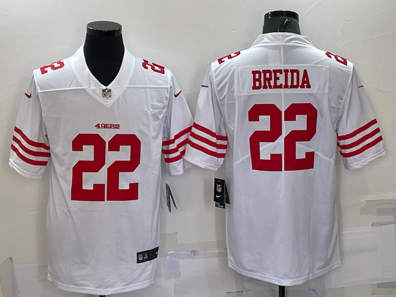 Men's San Francisco 49ers #22 Matt Breida 2022 New White Vapor Untouchable Stitched Jersey