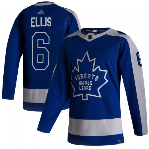 Men's Toronto Maple Leafs #6 Ron Ellis 2021 Reverse Retro Blue Special Edition Authentic Jersey