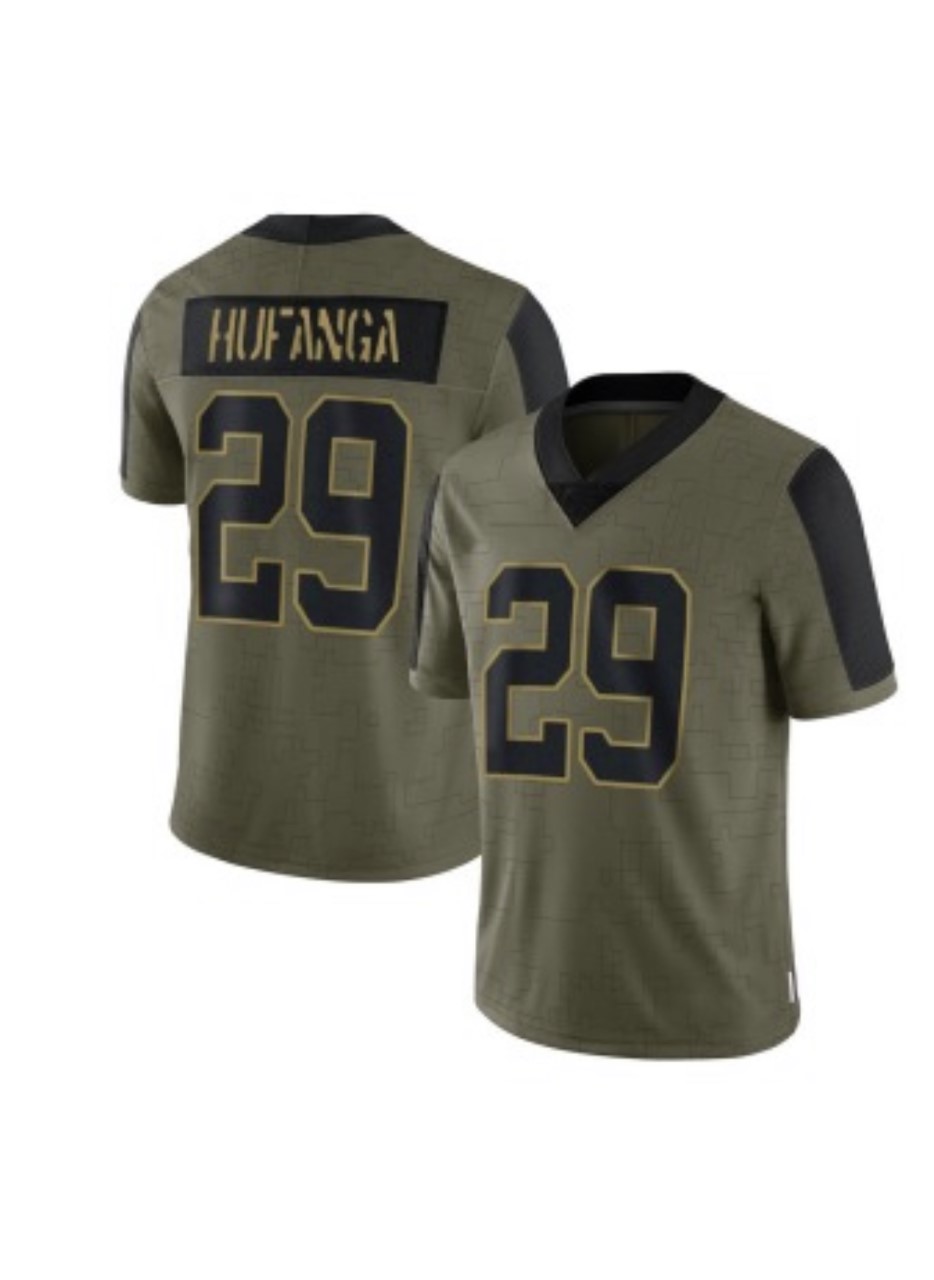 Men's San Francisco 49ers #29 Talanoa Hufanga 2021 Olive Salute To Service Limited Stitched Jersey