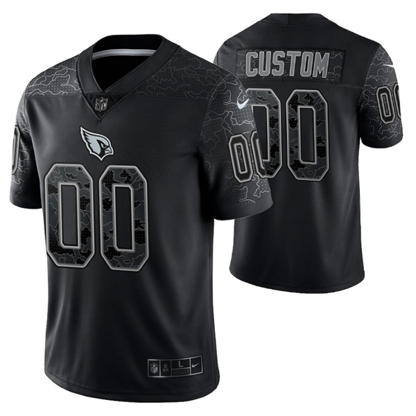 Men's Arizona Cardinals ACTIVE PLAYER Custom Black Reflective Limited Stitched Football Jersey