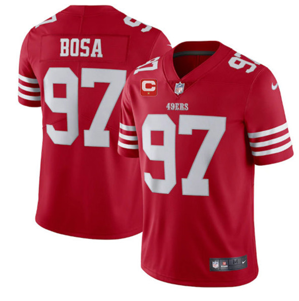 Men's San Francisco 49ers 2022 #97 Nike Bosa Red Scarlet With 1-star C Patch Vapor Untouchable Limited Stitched Football Jersey