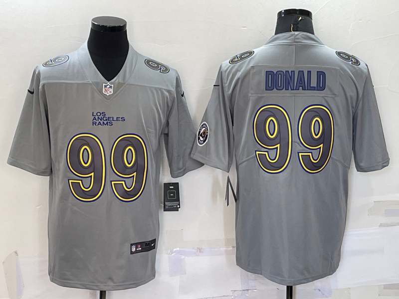 Men's Los Angeles Rams #99 Aaron Donald LOGO Grey Atmosphere Fashion Vapor Untouchable Stitched Limited Jersey