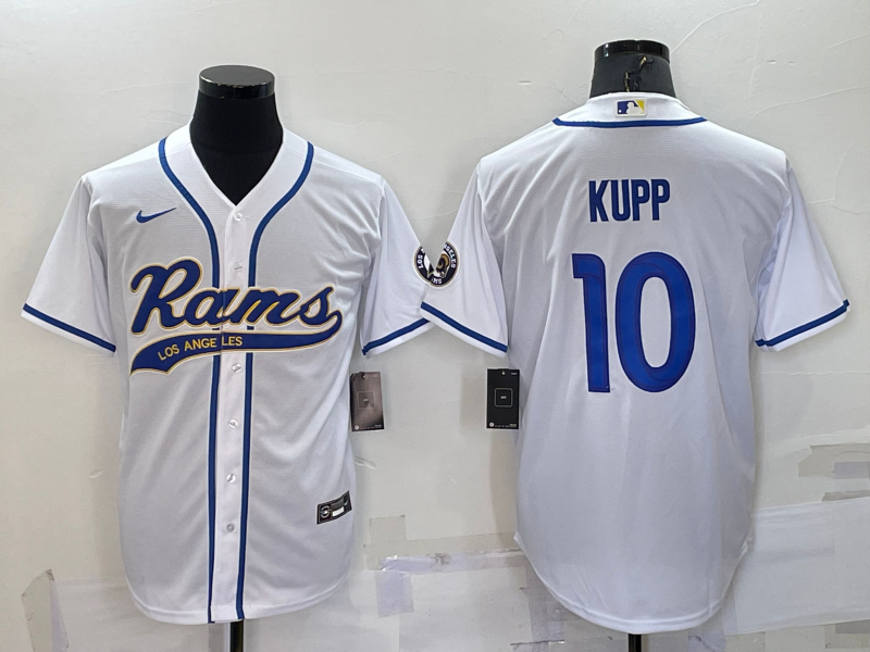 Men's Los Angeles Rams #10 Cooper Kupp White Stitched Cool Base Nike Baseball Jersey