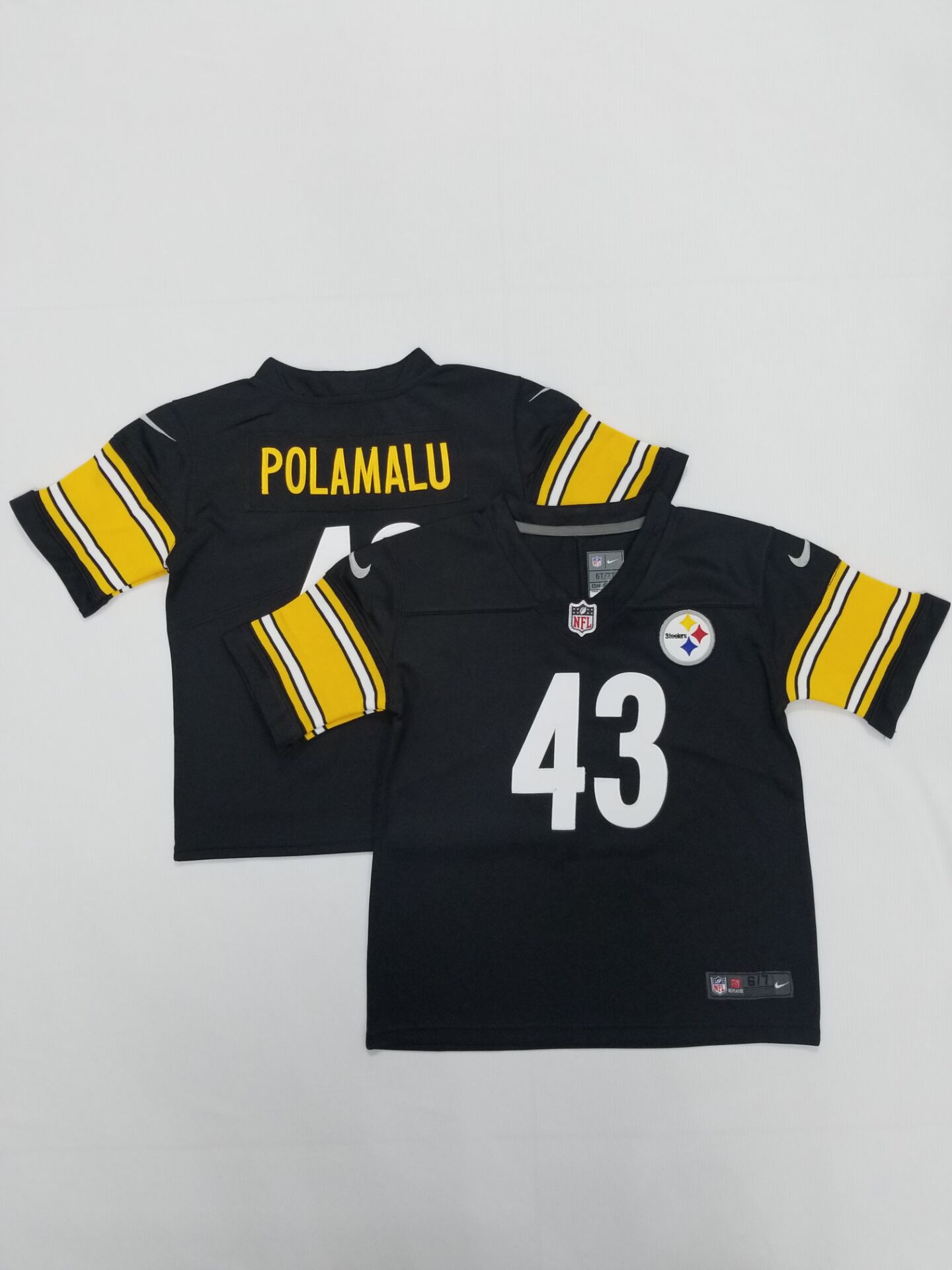 Toddlers Pittsburgh Steelers #43 Troy Polamalu Black 2022 Vapor Untouchable Stitched NFL Nike Throwback Limited Jersey