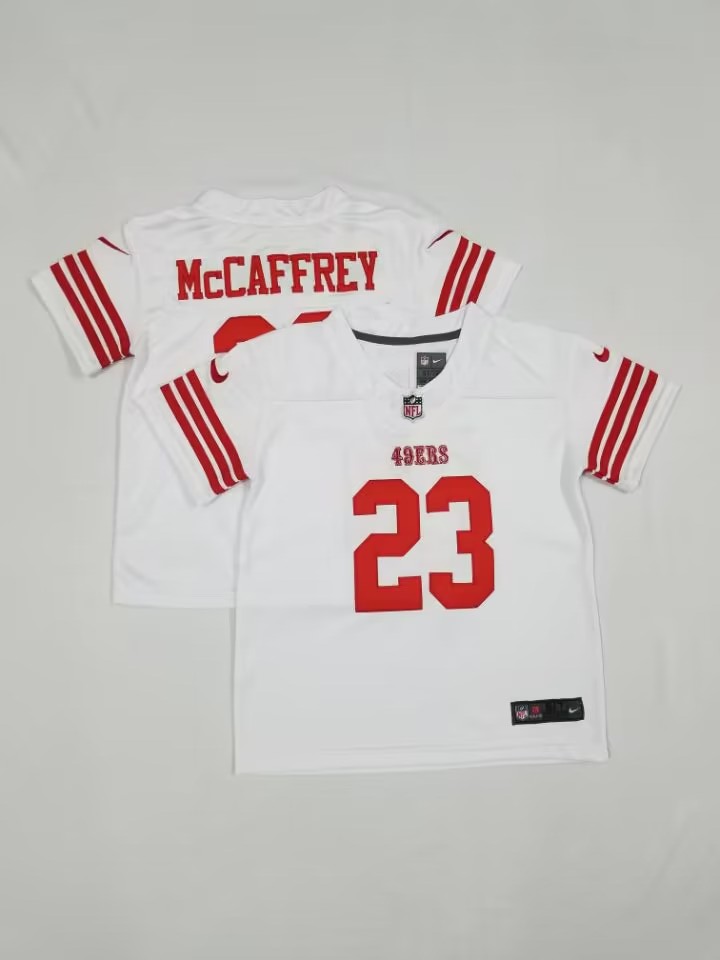 Toddlers San Francisco 49ers #23 Christian McCaffrey 2022 White Vapor Untouchable Stitched Limited Jersey