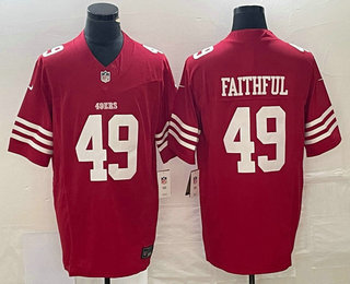 Men's San Francisco 49ers #49 Faithful Red 2023 FUSE Vapor Limited Stitched Jersey