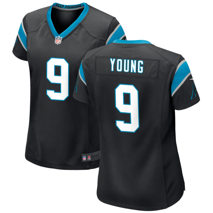 Women's Carolina Panthers #9 Bryce Young Black Stitched Game Jersey(Run Small)