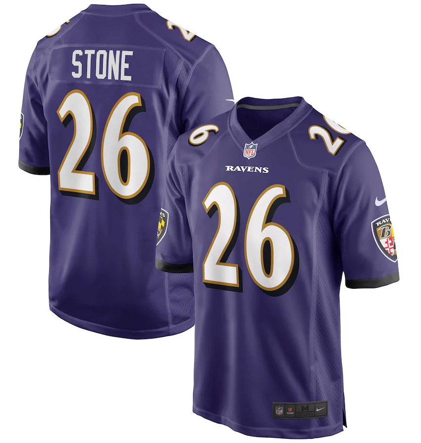 Nike Baltimore Ravens #26 Geno Stone Purple Vapor Untouchable Limited Jersey