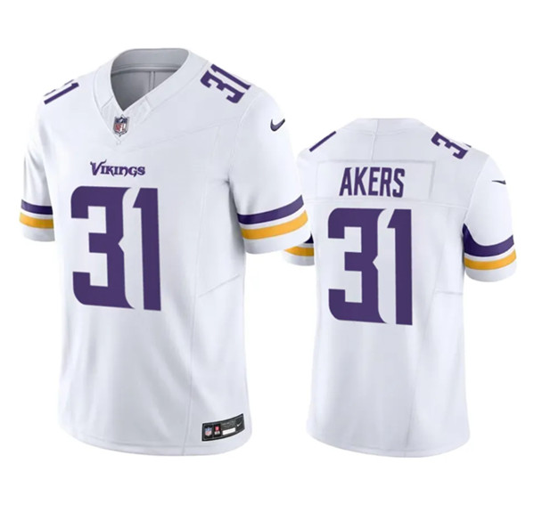 Men's Minnesota Vikings #31 Cam Akers White 2023 F.U.S.E. Vapor Throwback Limited Stitched Jersey