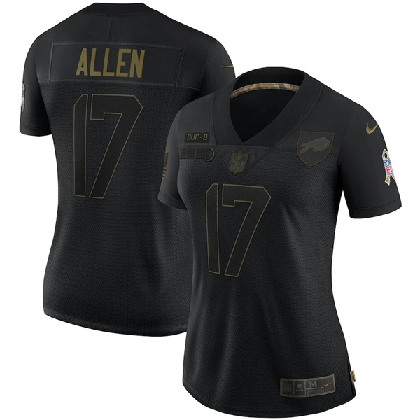 Women's Buffalo Bills #17 Josh Allen Black Salute To Service Limited Stitched NFL Jersey