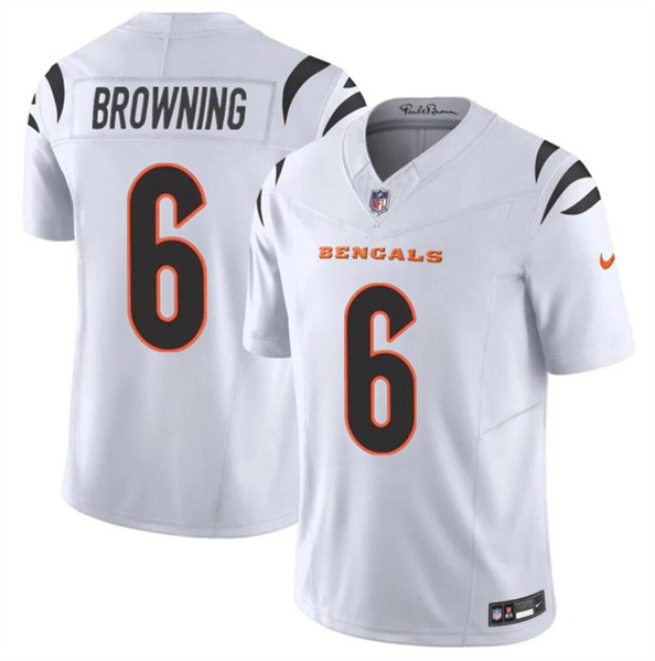 Men's Cincinnati Bengals #6 Jake Browning White 2023 F.U.S.E. Vapor Untouchable Limited Football Stitched Jersey