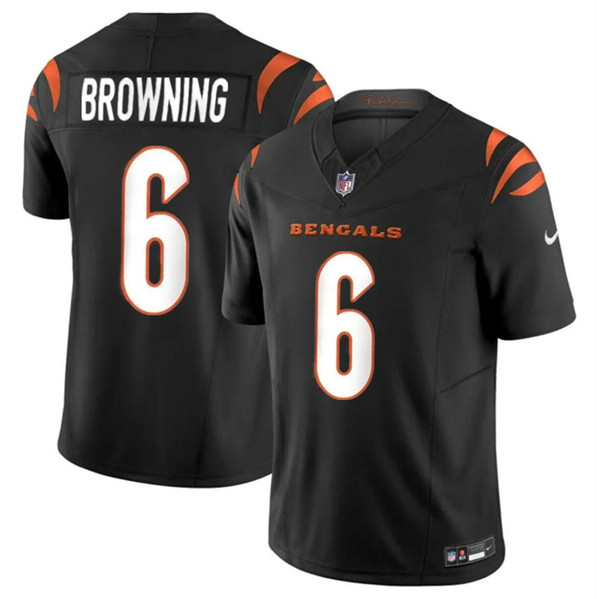 Men's Cincinnati Bengals #6 Jake Browning Black 2023 F.U.S.E. Vapor Untouchable Limited Football Stitched Jersey