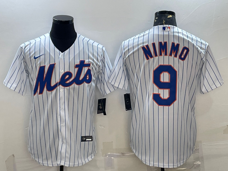 Men's New York Mets #9 Brandon Nimmo White Cool Base Stitched Baseball Jersey