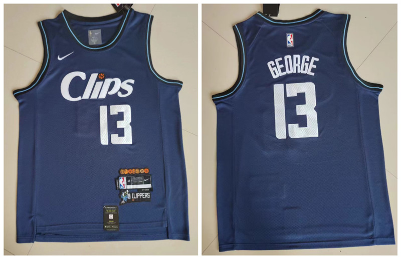 Men's Clippers #13 Paul George Navy Nike 2023-24 City Edition Swingman Jersey