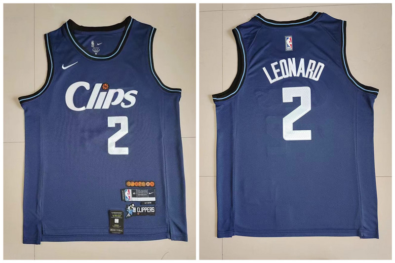 Men's Clippers #2 Kawhi Leonard Navy Nike 2023-24 City Edition Swingman Jersey