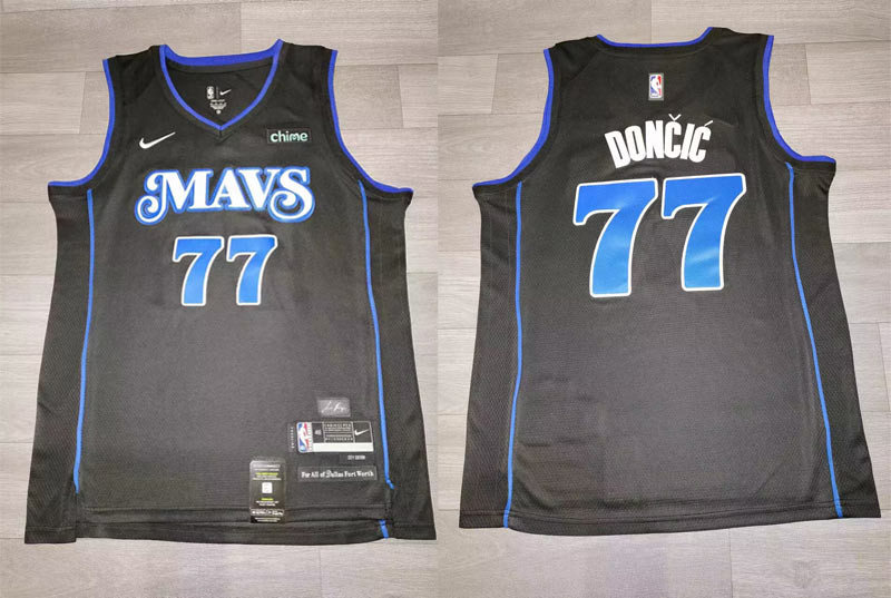 Men's Mavericks #77 Luka Doncic Black Nike 2023-24 City Edition Swingman Jersey