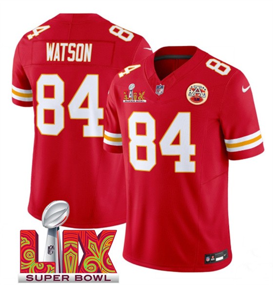 Men’s Kansas City Chiefs #84 Justin Watson Red 2025 F.U.S.E. Super Bowl LIX Patch Vapor Untouchable Limited Football Stitched Jersey