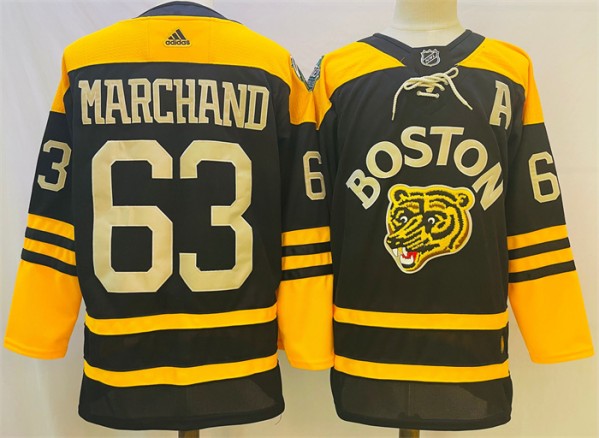 Men's Boston Bruins #63 Brad Marchand Black Classic Primegreen Stitched Jersey