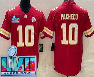 Men's Kansas City Chiefs #10 Isiah Pacheco Limited Red Super Bowl LVII Vapor Jersey